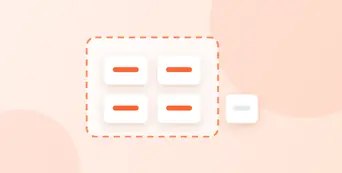 A dashed boundary with items inside it and one outside